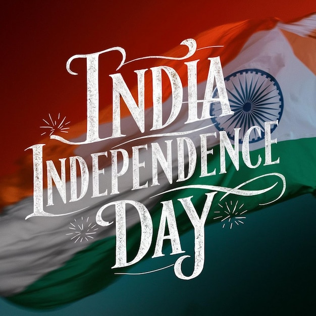 a poster for the India independence day with a flag and a picture of a flag