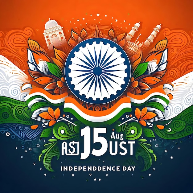 Photo a poster for india independence day with the words quot i just wish you quot on it