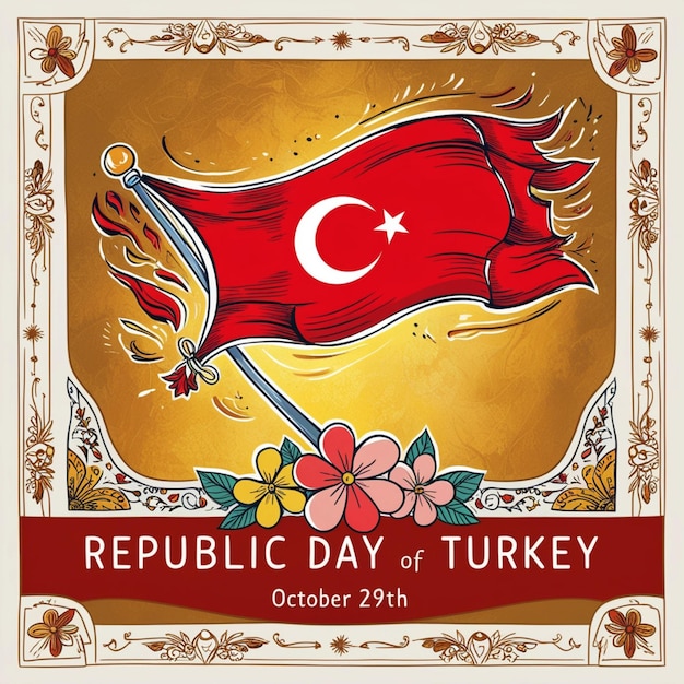 Photo a poster for indian republic day of turkey