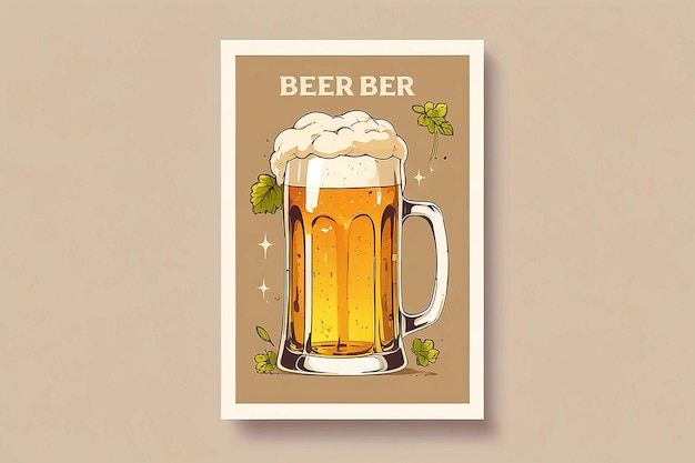 A poster for the international beer day with a mug of beer