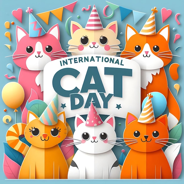 a poster for the international cat day