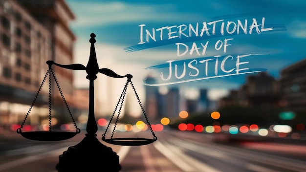 Photo a poster for the international day of justice