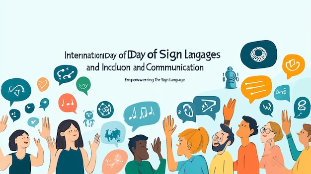 Photo a poster for the international day of signs and communication