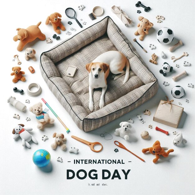 Photo a poster for the international dog day of the world