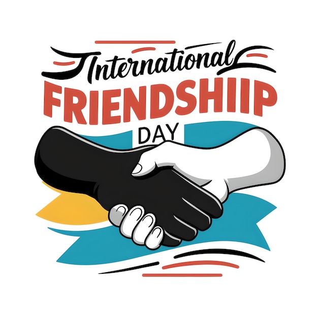 a poster for international friendship day with a hand that says international friendship