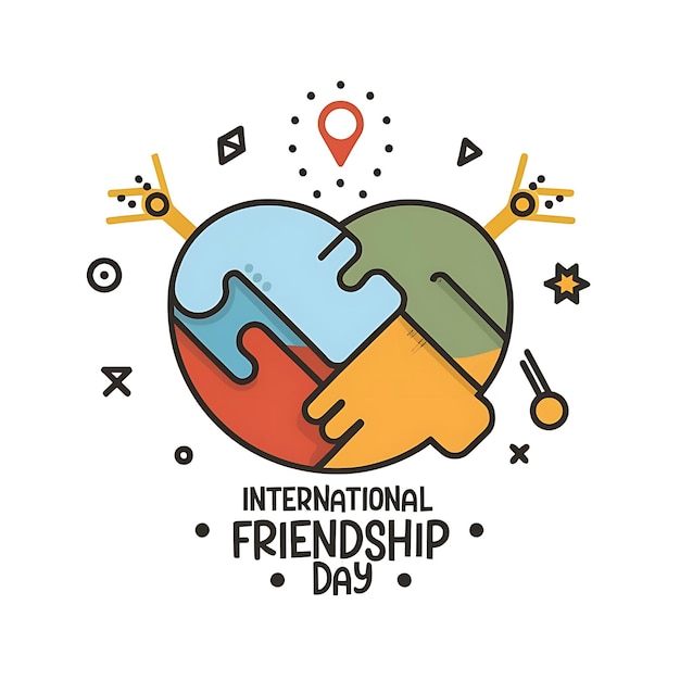 Photo a poster for international friendship day with a heart that says international friendship