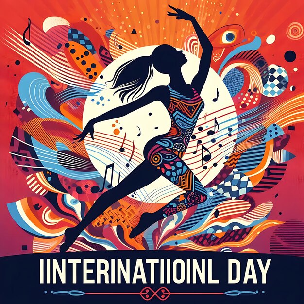 a poster for international international conference day with a woman dancing