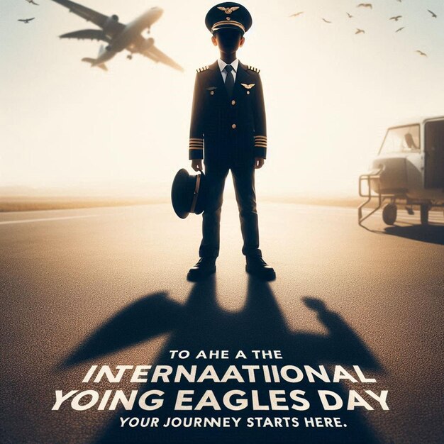 Photo a poster for international international international youth day with a man in a uniform