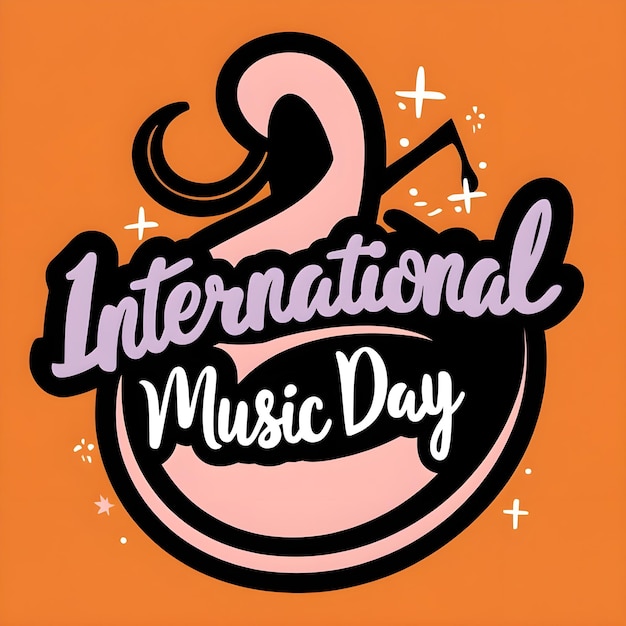 Photo a poster for international music day with a pink background