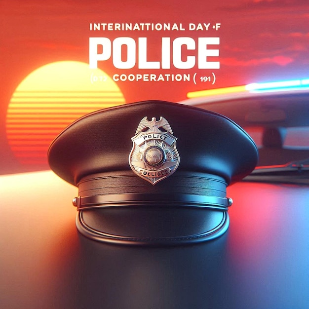 Photo a poster for international police day with a police officer on it