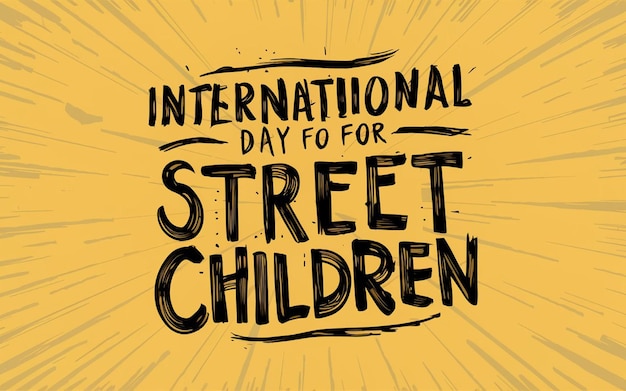 poster for international street day for childrens day with a yellow background