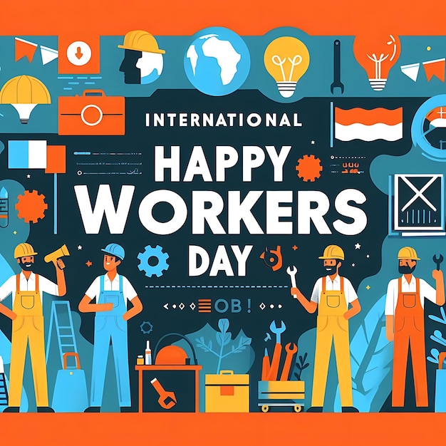 Photo a poster for international workers day of work