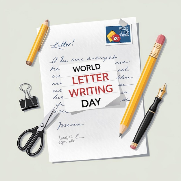 Photo a poster for international world letter writing day jpg