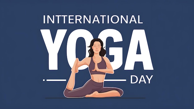 a poster for international yoga day with a woman doing yoga