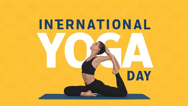 a poster for the international yoga day with a woman