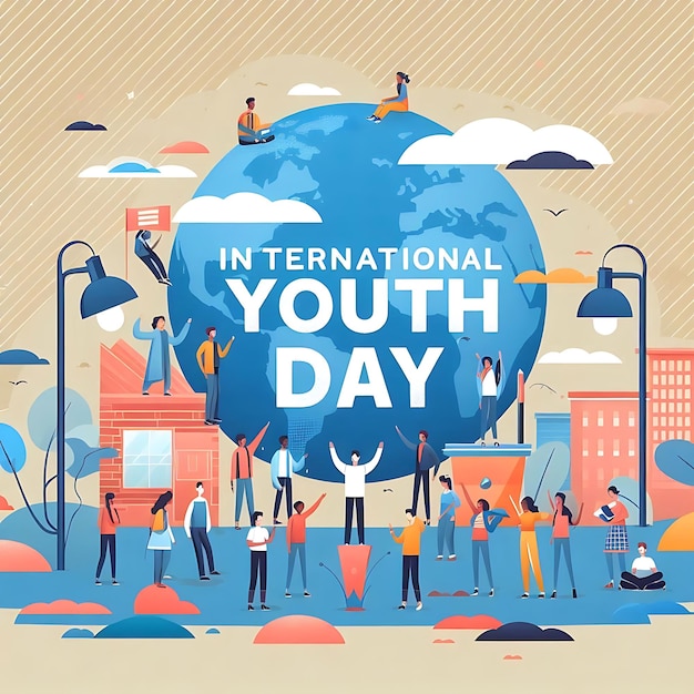 Photo a poster for the international youth day in a city