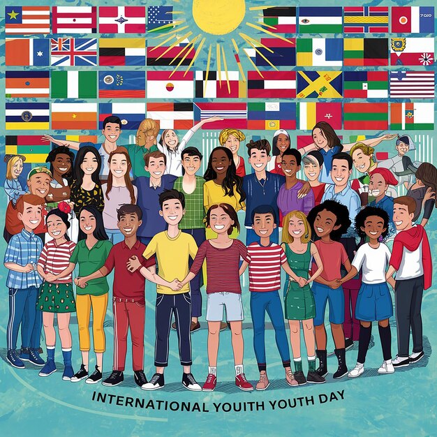 a poster for international youth with the words international youth