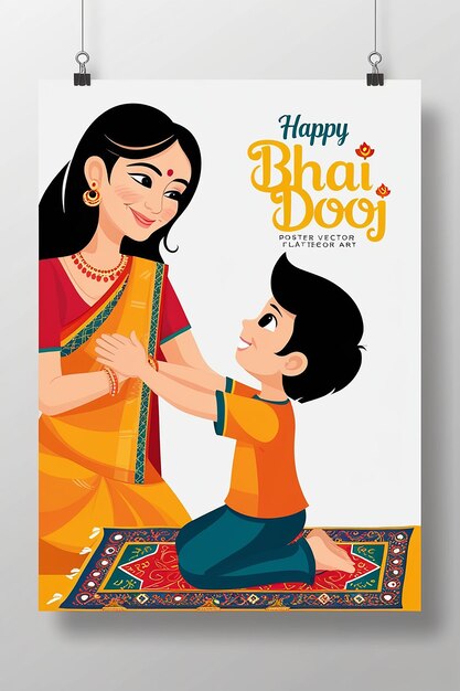 Photo a poster is design for happy bhai dooj