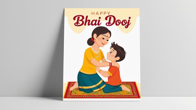 Photo a poster is design for happy bhai dooj