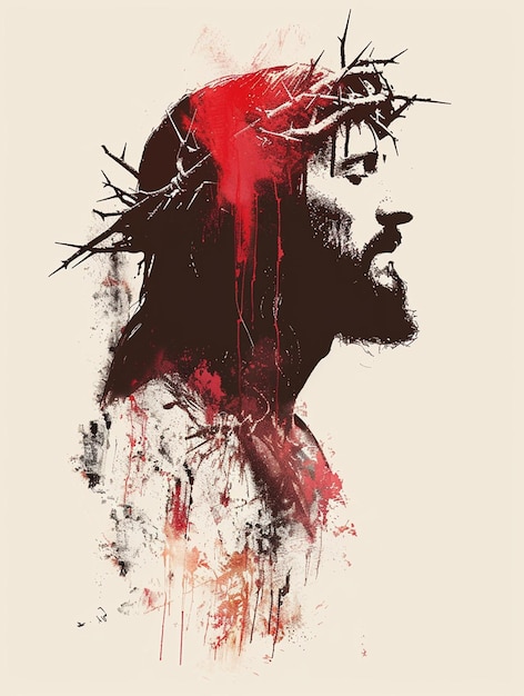 a poster of jesus carrying a cross with the words jesus on it