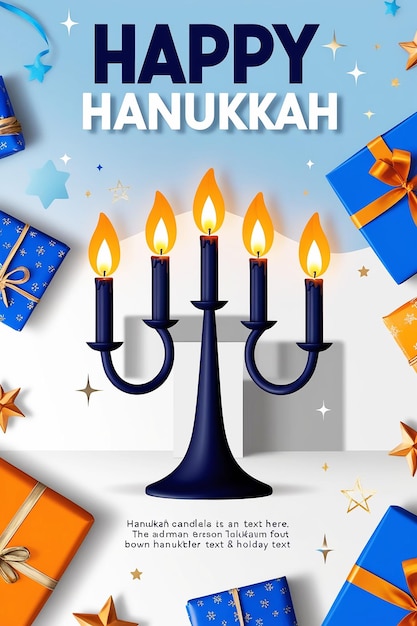 Photo a poster for a jewish holiday with a blue star on it