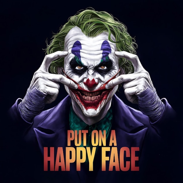 a poster of a joker with a face on it