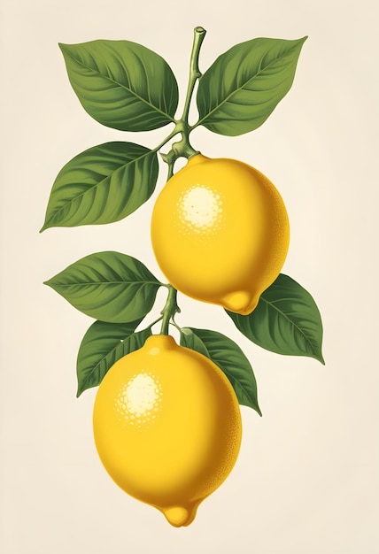 poster lemon retro illustration