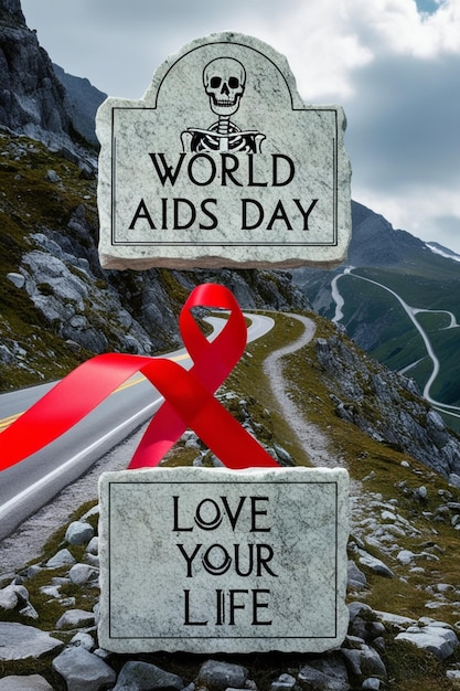 a poster for the love aids day on the road