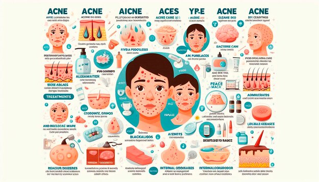 Photo a poster of a man and child with the words  acne  on it