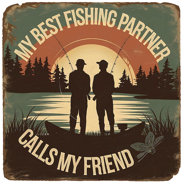 Photo a poster for a man fishing with a quote from the best friend