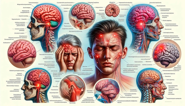 a poster of a man and his brain with the brain labeled