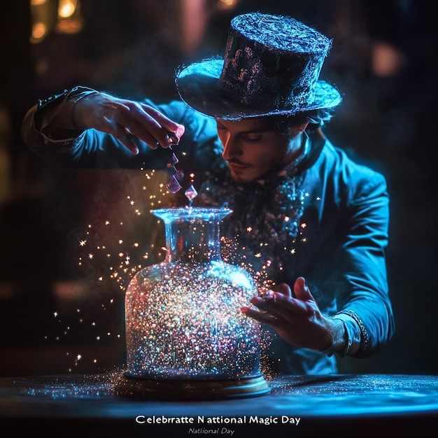 a poster for a man pouring sparklers from a bottle that says  christmas day