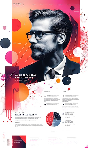 Photo a poster for a man with glasses and a tie that says quot the title quot