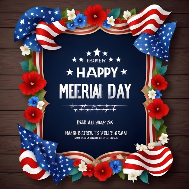 Photo a poster for memorial day of the united states of america