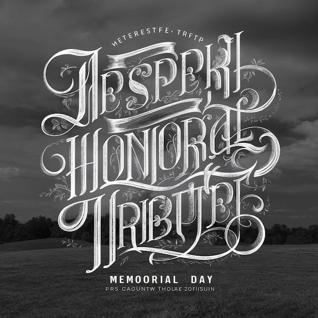 a poster for memorial day with a cloudy sky in the background