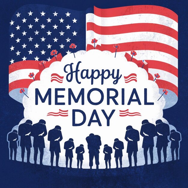 A poster for memorial day with the words happy memorial on it