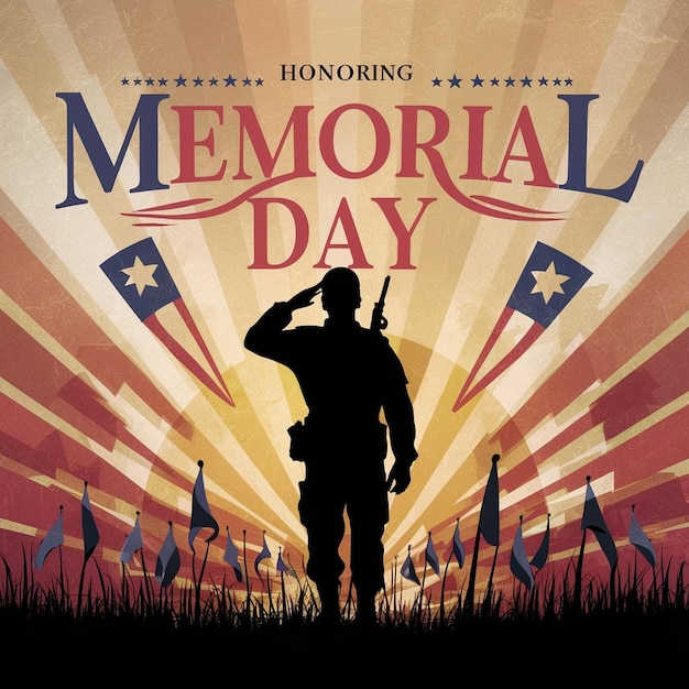 A poster for memorial day with the words happy memorial on it