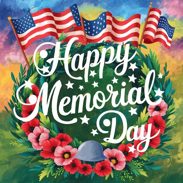 A poster for memorial day with the words happy memorial on it