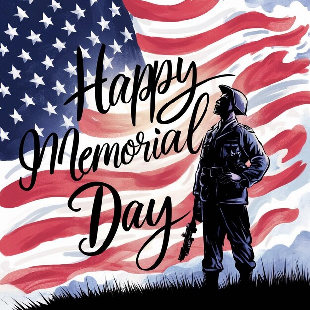 A poster for memorial day with the words happy memorial on it