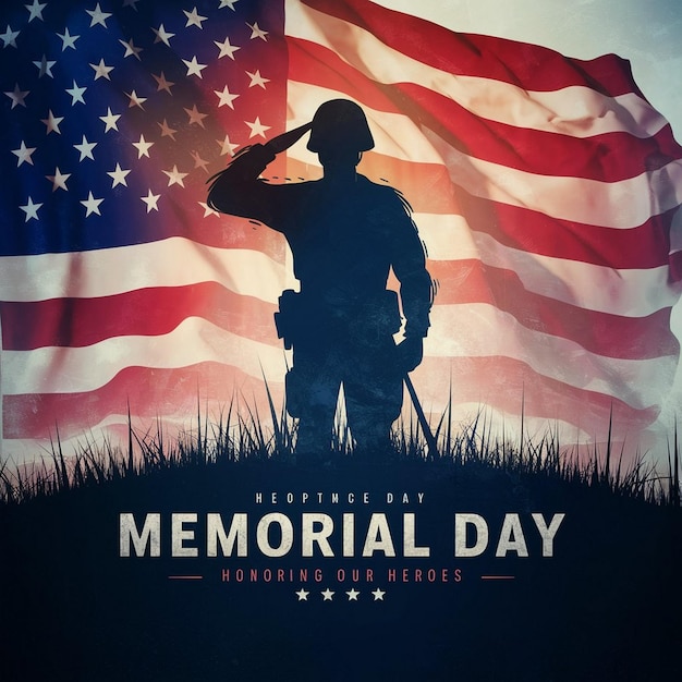 A poster for memorial day with the words happy memorial on it