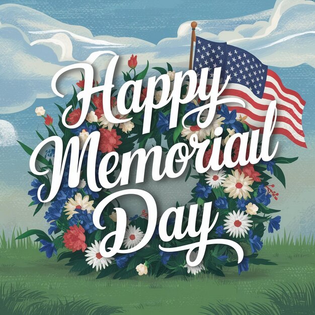 A poster for memorial day with the words happy memorial on it