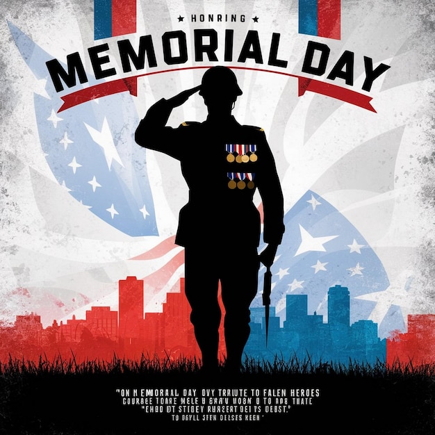 A poster for memorial day with the words happy memorial on it