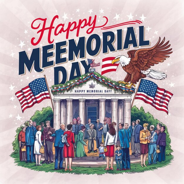 A poster for memorial day with the words happy memorial on it