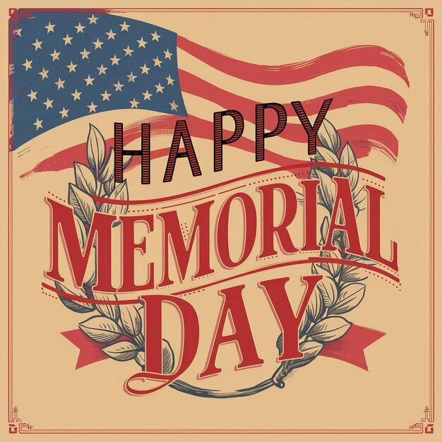 A poster for memorial day with the words happy memorial on it