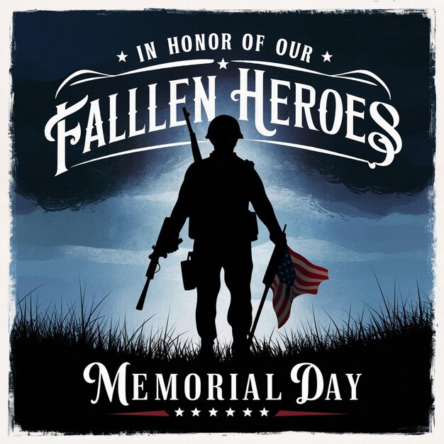 A poster for memorial day with the words happy memorial on it