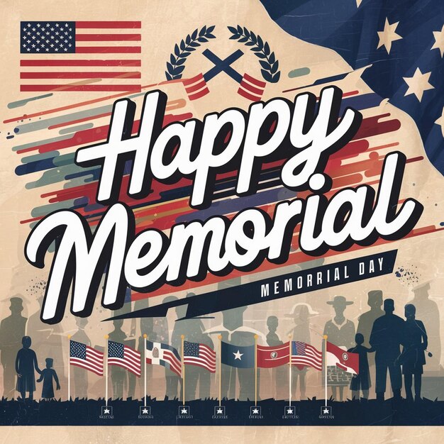 A poster for memorial day with the words happy memorial on it