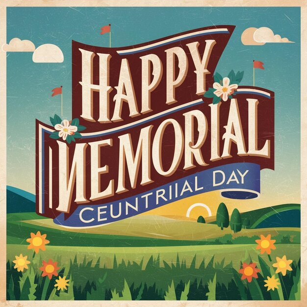 A poster for memorial day with the words happy memorial on it