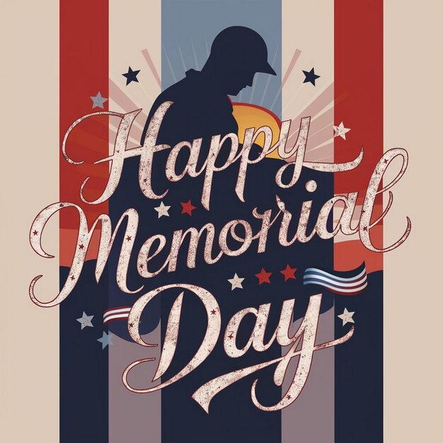 A poster for memorial day with the words happy memorial on it