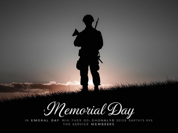 Photo a poster for memorial day with the words quot memorial day quot on it