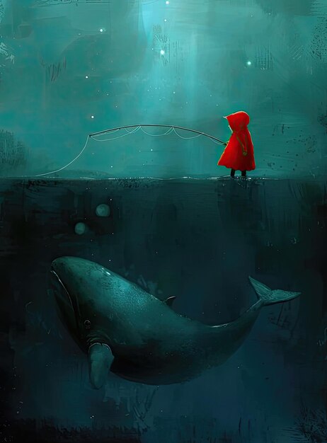 a poster for a mermaid with a red cape and a red cape